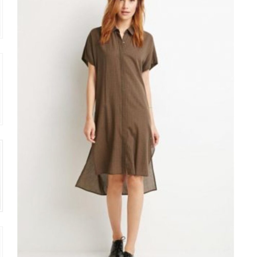 Forever 21 Gingham Brown Tunic Dress
